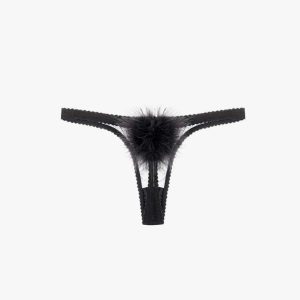 Feather Pom Pom Thong